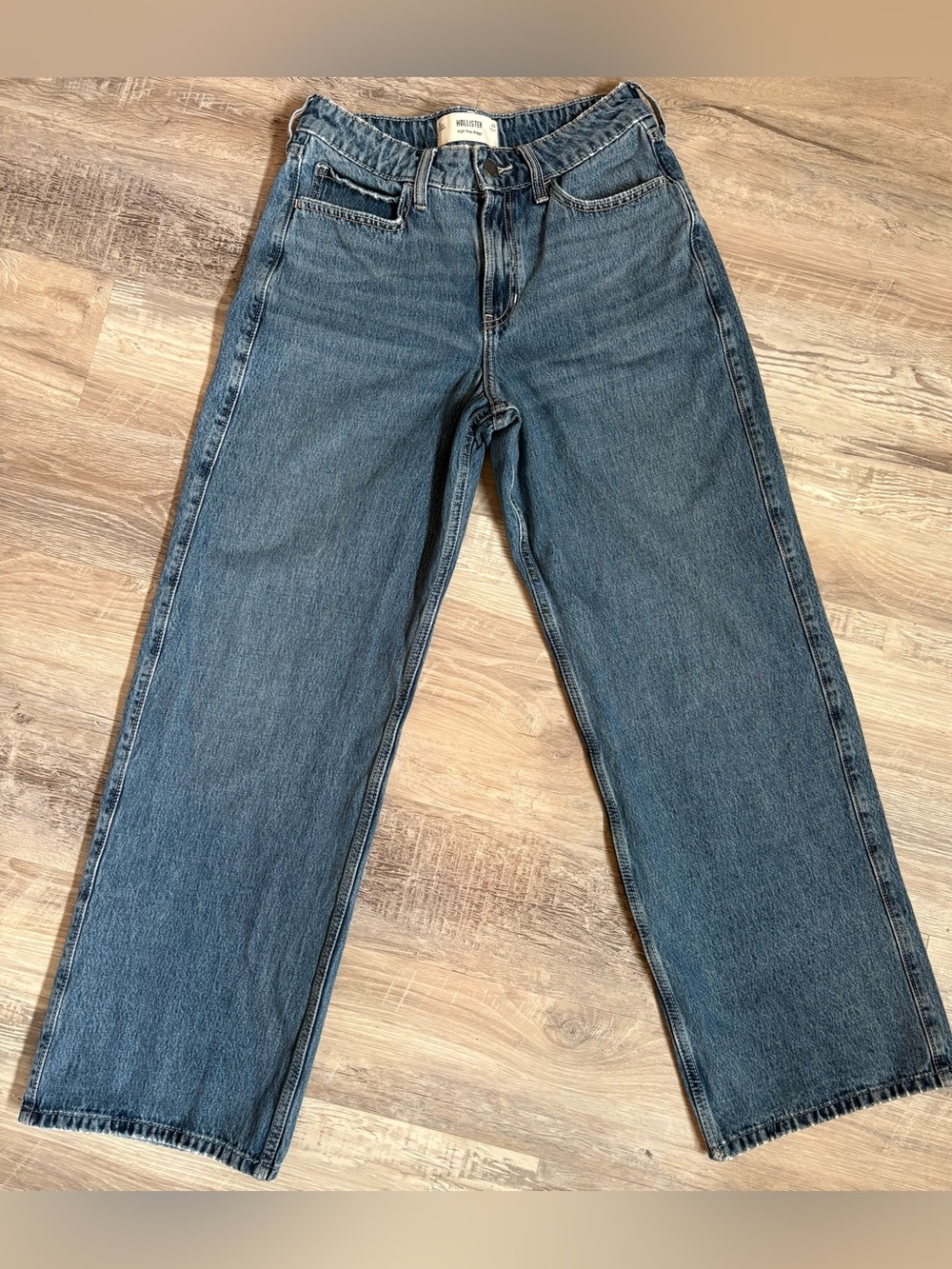 Hollister High Rise Baggy Wide Leg Women's Jeans Medium Wash Jeans Size 6